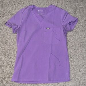 Figs Lavender V-Neck Scrub Top